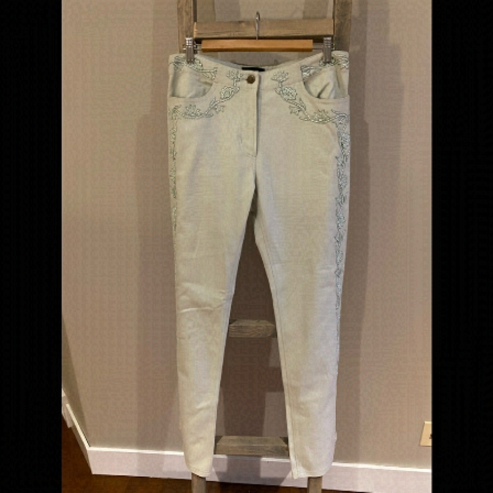 luisa spagnoli mint embellished jeans
